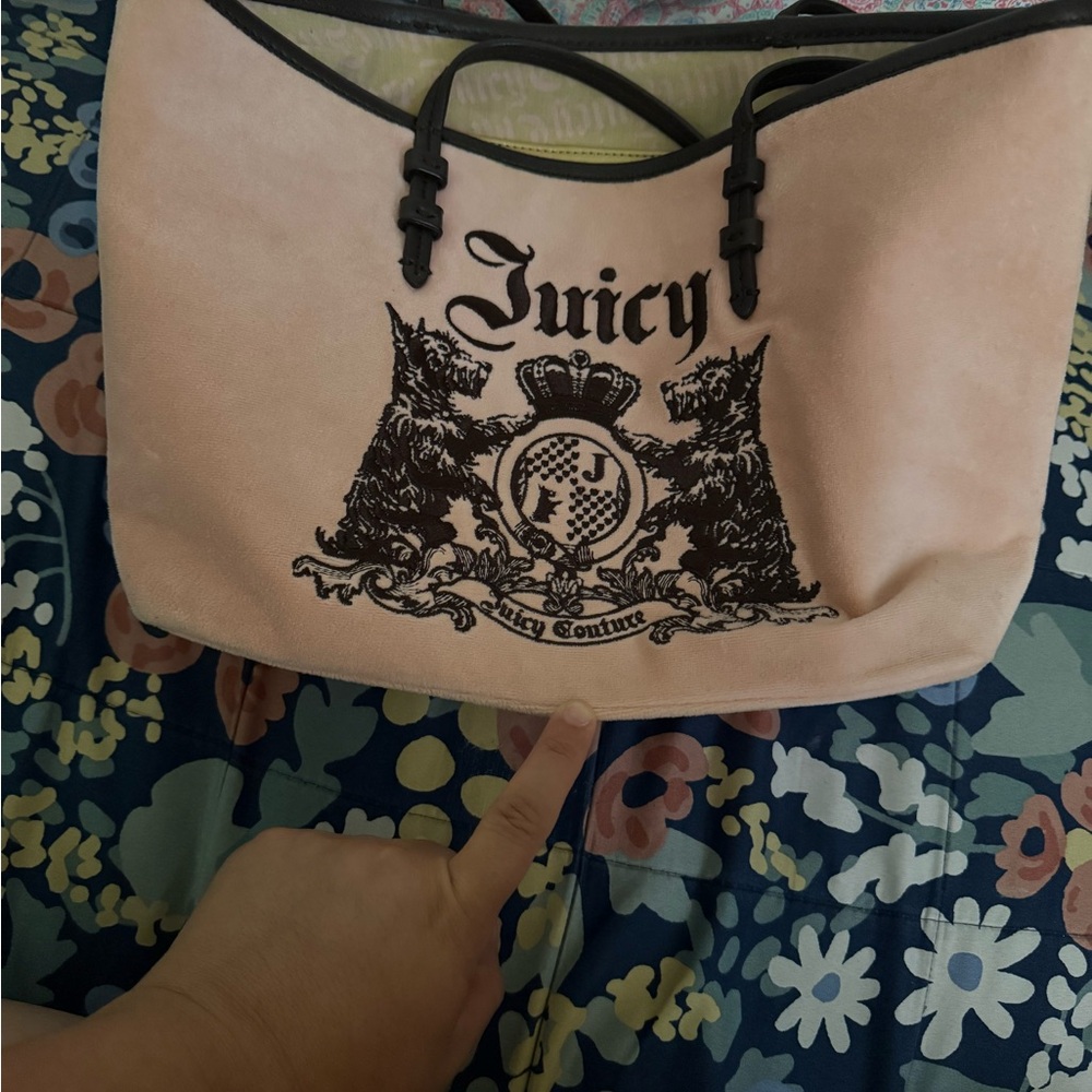 Juicy Couture Blush Pink Tote with Black Accents